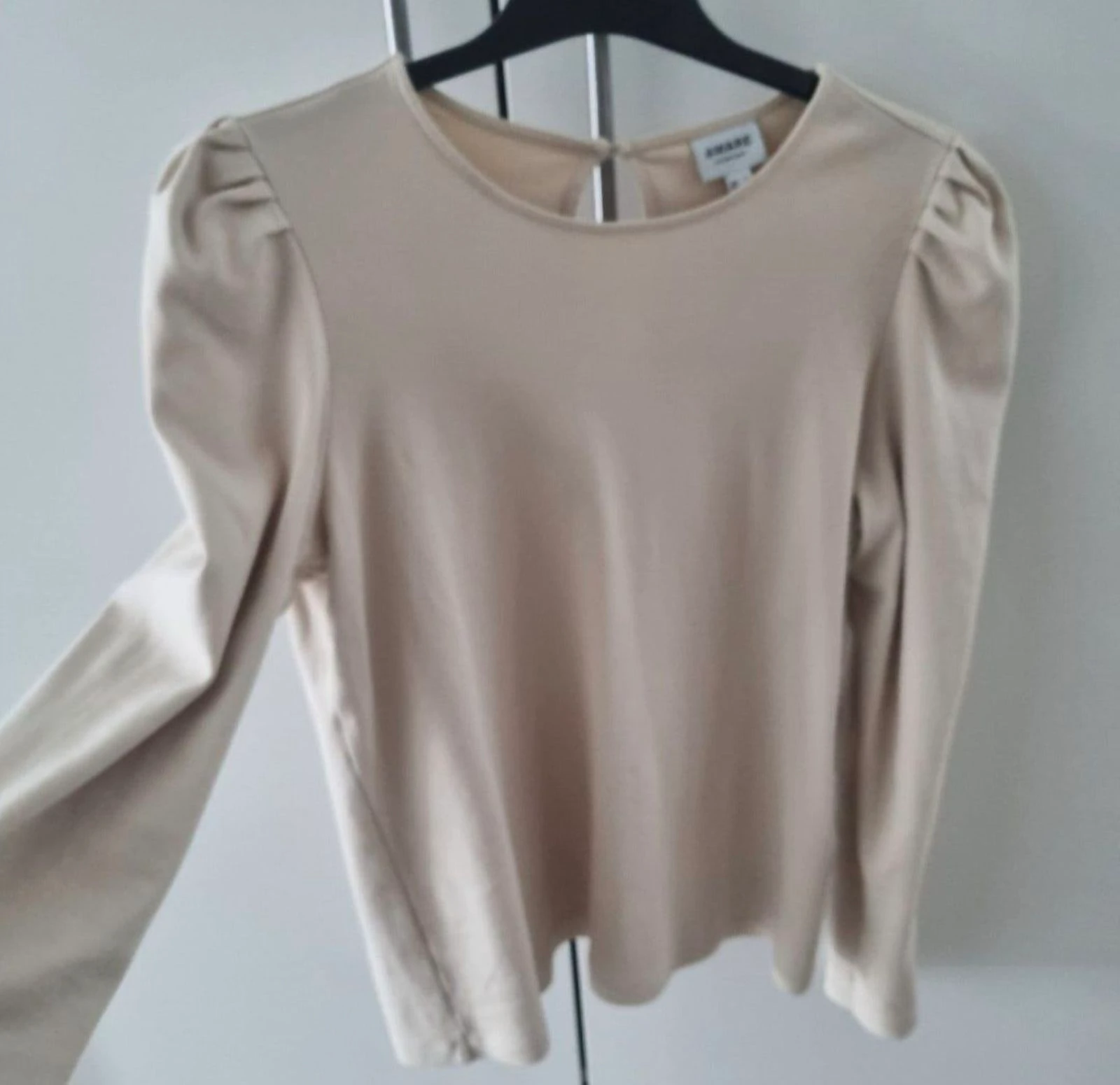 AWARE by Vero Moda Beige Pofmouw Top / Blouse (100% Biologisch Katoen) – Maat L (Tall)